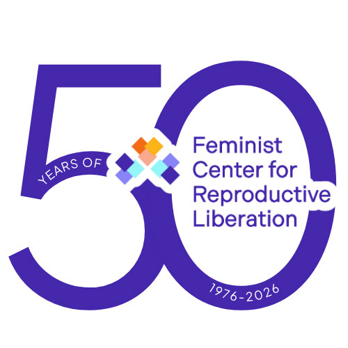 Feminist Center for Reproductive Liberation 50th anniversary logo (1976–2026).