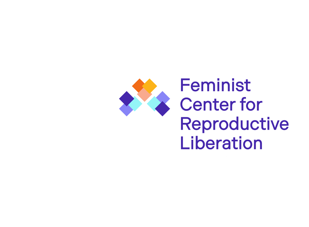 Logo for the Feminist Center for Reproductive Liberation featuring a cluster of colorful diamonds and purple text.